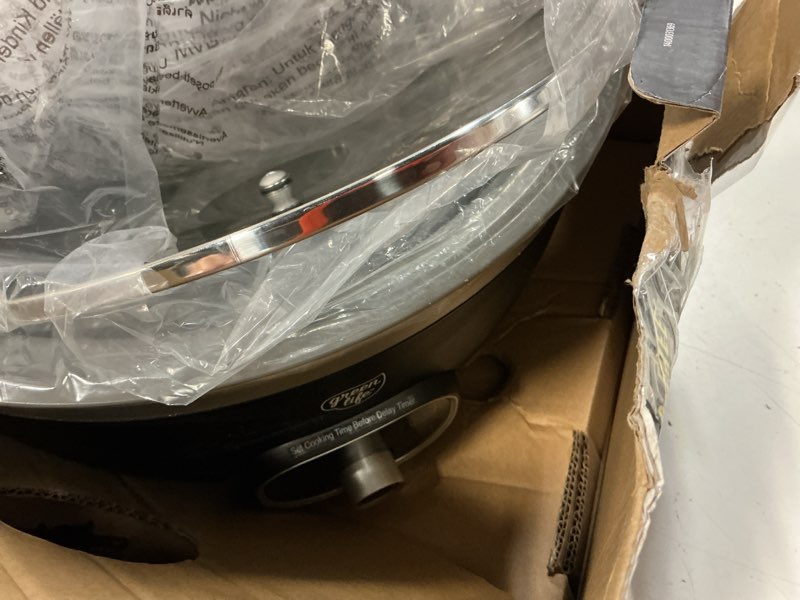 Condition photo showing Good Condition for greenlife 8qt ceramic nonstick slow cooker, cooktop/oven safe, black | pfas-free nonstick removeable inner pot, dishwasher safe components, programmable, keep warm, delay timer, extra large black 8 quarts