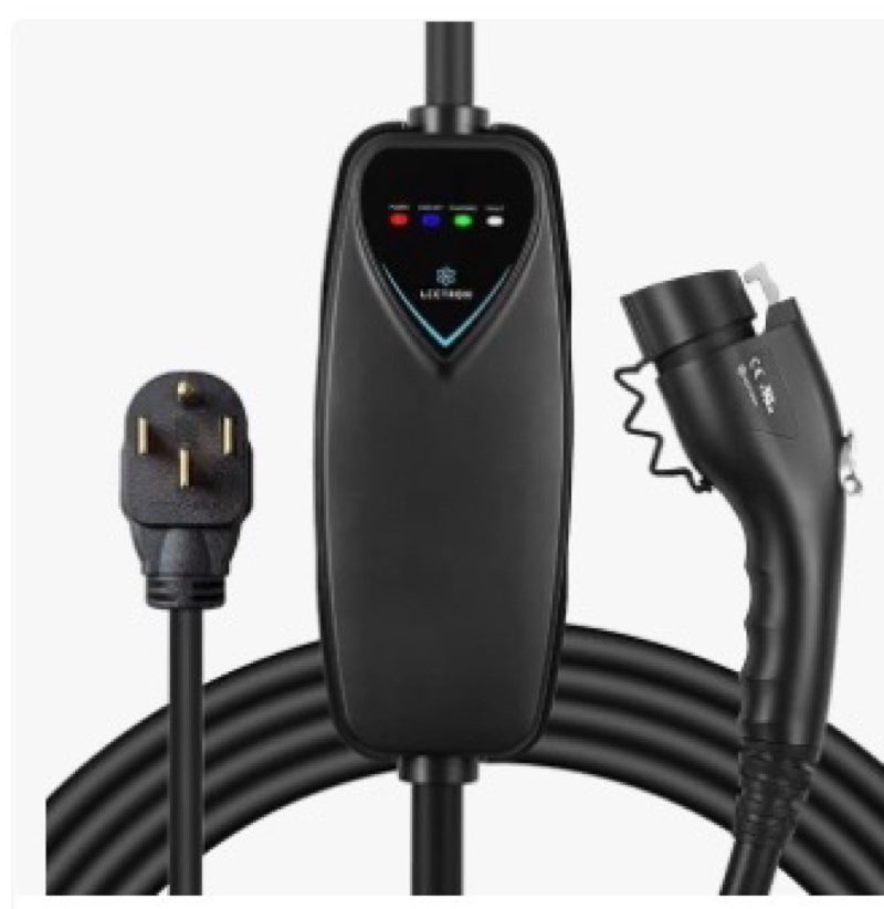 lectron level 2 ev charger - etl certified, 240v, 40 amp, nema 14-50 plug, 16 ft extension cord & j1