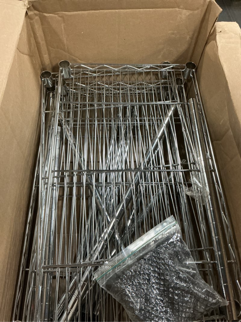 Condition photo showing As Is for  Similar Regency NSF Chrome Mobile Wire Shelving Starter Kit with 5 Shelves