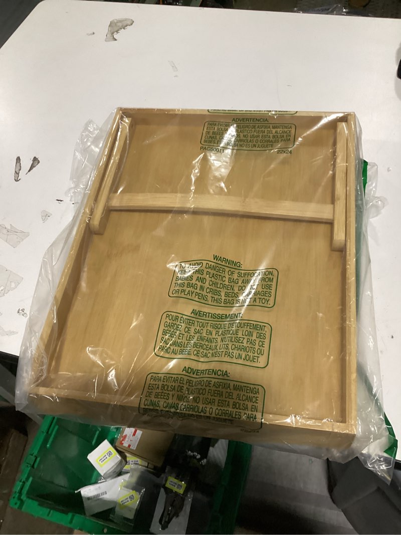 Condition photo showing New/Like New for Bed Table Tray with Folding Legs, Laptop Holder and Handles - Breakfast Tray Bamboo Bed Tray for Eating, Sofa, Bed, Food Trays for Eating on Couch, Snacking and Working (1 pack) 17"D x 13.1"W x 8.75"H