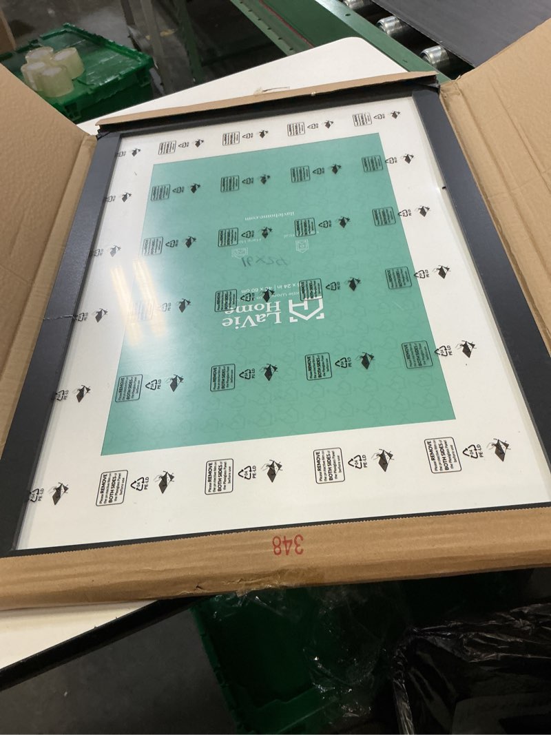 Condition photo showing Good Condition for upsimples 16x24 picture frame, display pictures 14x20 with mat or 16 x 24 without, wall hanging poster frames, black, 1 pack black 16x24