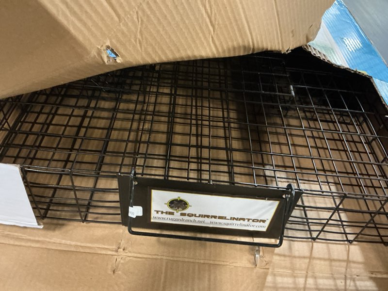 Condition photo showing As Is for Rugged Ranch Squirrel Trap, Live Animal Catch & Release Cage, Squirrelinator, Black - Humane Indoor and Outdoor Catcher for Chipmunks and Squirrels Squirrel 1 Pack