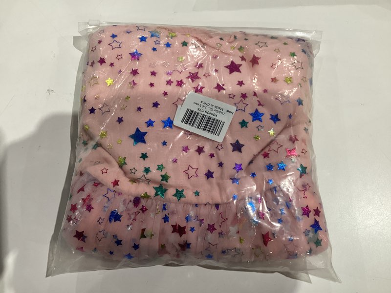 Condition photo showing New/Like New for Little Girl Sequin Star Tulle Tutu Dress Toddler Kids Ruffles Sleeve Flower Girl Wedding Party Princess Birthday Dresses 5-6 Years Pink