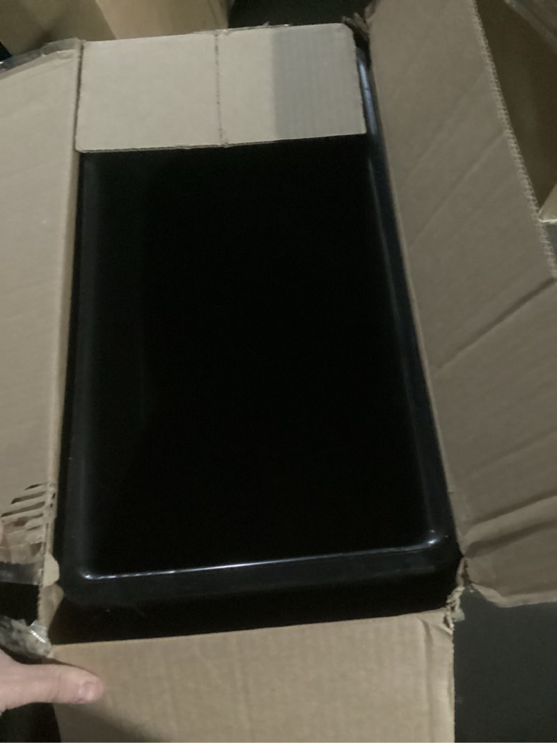 Condition photo showing Good Condition for Rubbermaid Commercial Wastebasket Trash Container, 41QT/10.25 GAL, Plastic, Black, Stackable Trash Can for Bedroom/Bathroom/Office, Fits Under Desk/Sink/Cabinet 10.25 Gallons Black 1