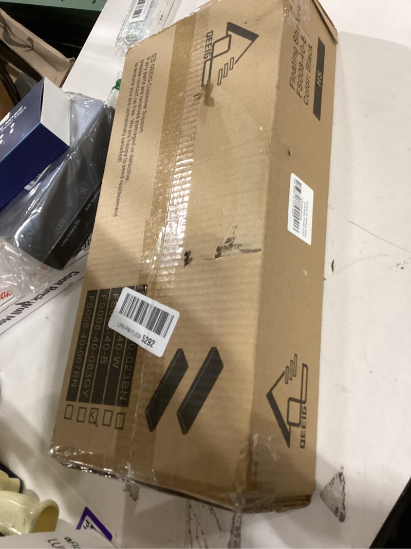 Condition photo showing New/Like New for qeeig bathroom floating shelves for wall - 15.7" wall mounted shelf over toilet farmhouse home decor display bookshelf small 15.7 x 6.7 inch set of 2, black (008-40b) 15.7" c. black