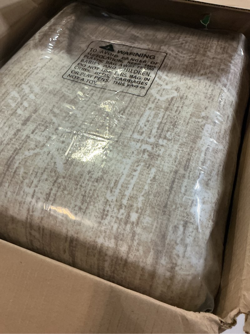 Condition photo showing New/Like New for Area Rug 8x10 Living Room Rug, Machine Washable Vintage Distressed Boho Area Rug Non-Slip Soft Low Pile Large Indoor Rugs for Bedroom Kitchen Dining Room Office(Light Blue,8'x10') Light Blue 8' x 10' (Rectangular)