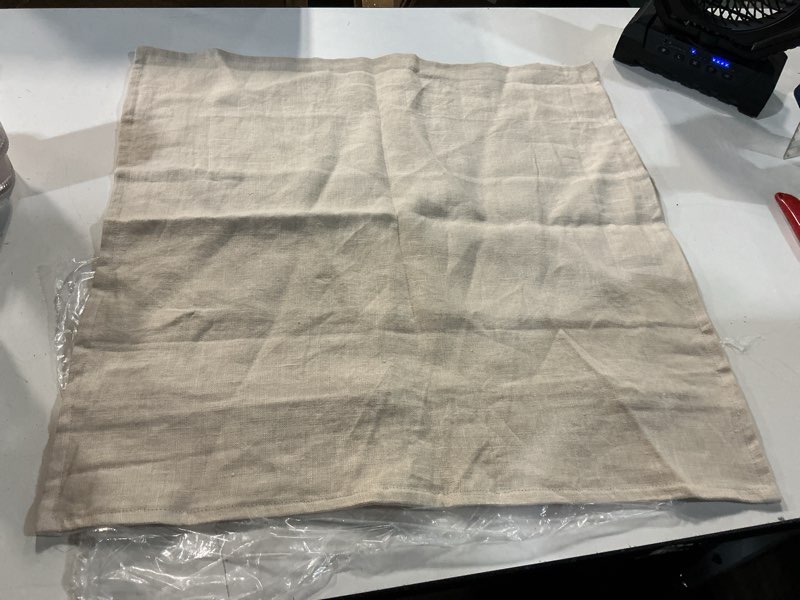 Condition photo showing Good Condition for european linen flange edge pillow cover, natural (22x22)