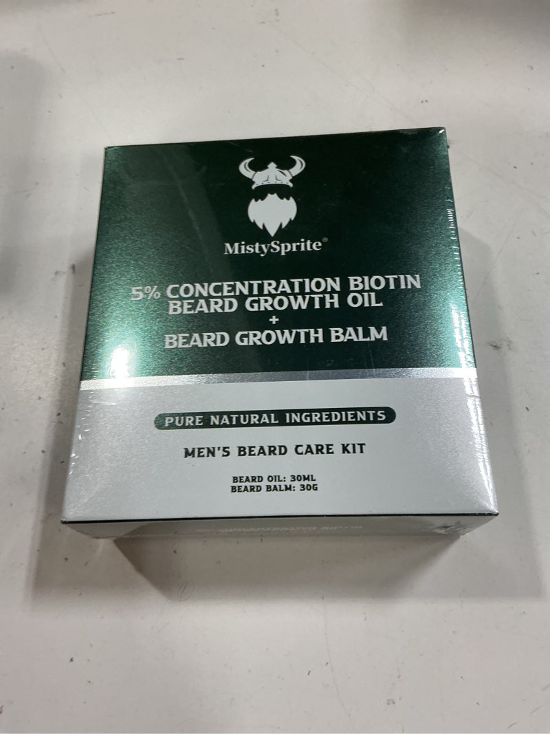Condition photo showing New/Like New for beard growth kit - 2x concentration biotin for men, natural argan, jojoba oils and vitamins (cedarwood)