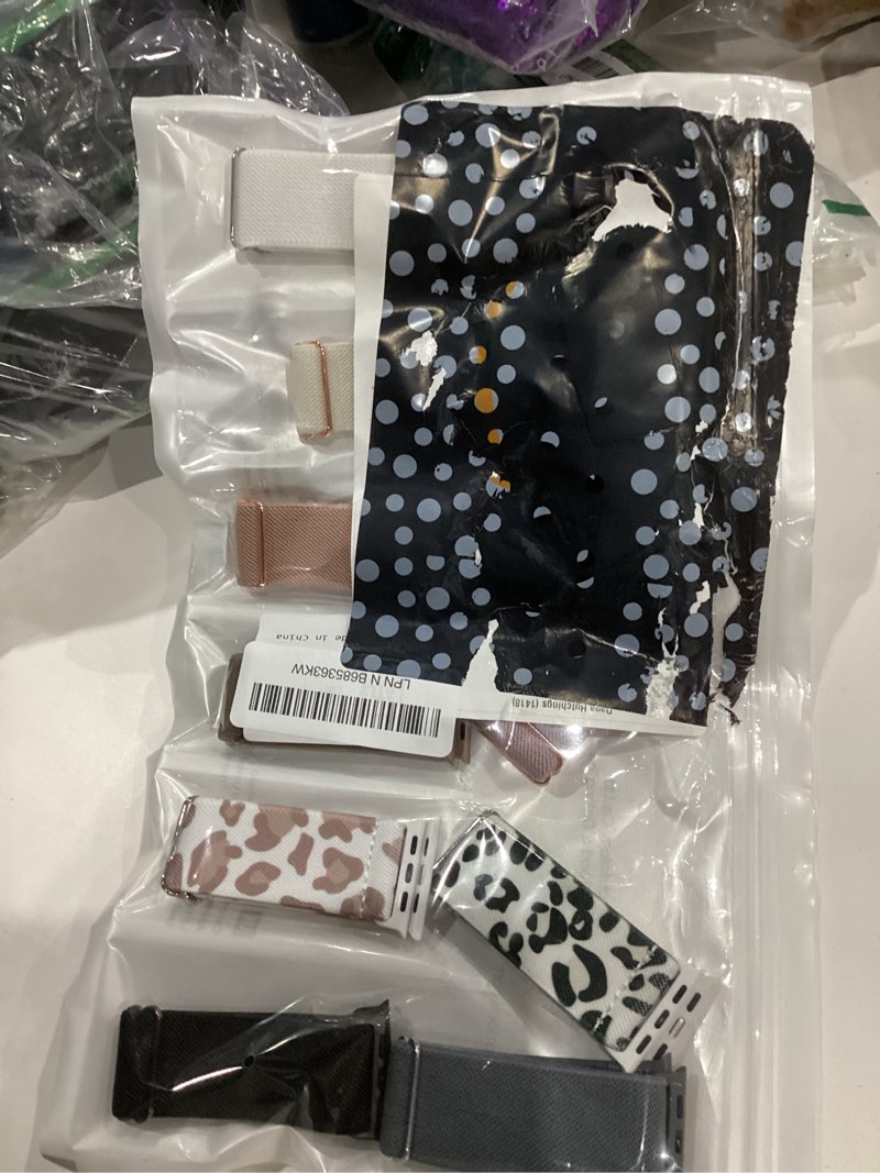 Condition photo showing Good Condition for 10 Pack Stretchy Bands Compatible with Apple Watch Band 40mm 38mm 41mm 42mm 44mm 45mm 46mm 49mm Women Men, Water-Resistant Solo Loop Elastic Sport Straps for iWatch Series 11 10 9 8 7 6 5 4 3 SE Ultra Milktea-Leopard/Black-Leopard/Sage Green/Starlight/Pink/Black/Blue Gray/White/Lavender/Clay 38MM/40MM/41MM/42MM