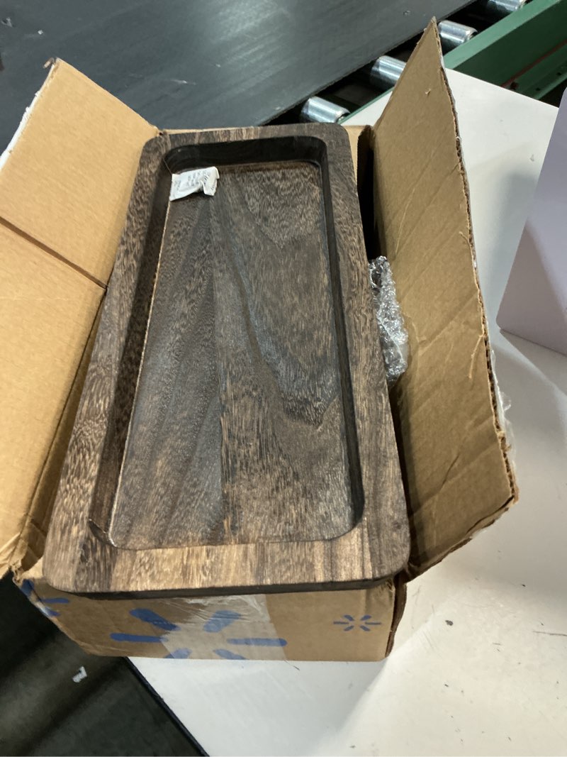 Condition photo showing Good Condition for romadedi wooden decorative tray candle holder wood long narrow tray home decor, small rustic centerpieces trays for coffee table, ottoman, table centerpieces for dining room, living room, kitchen