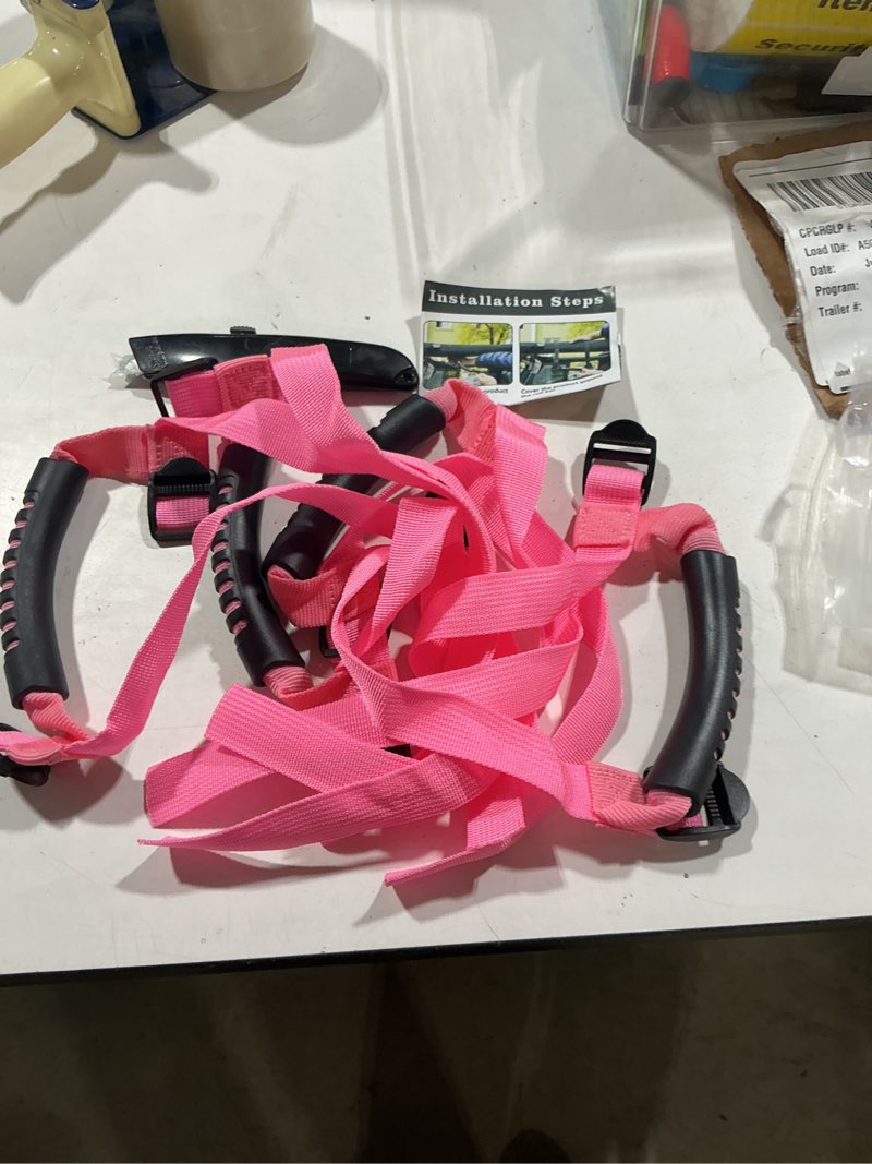 Condition photo showing Good Condition for danti 4 x roll bar grab handles grip handle for jeep wrangler yj tj jk jku jl jlu sports sahara freedom rubicon x & unlimited 1955-2024 2025(pink)