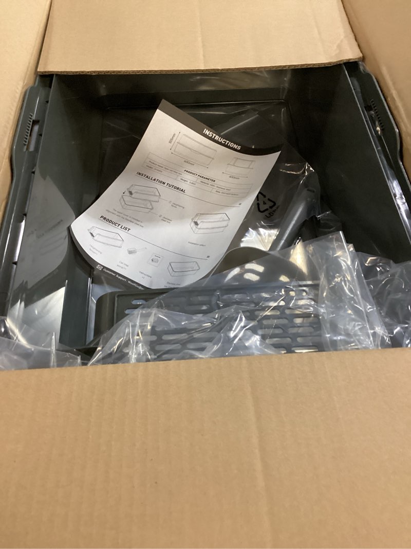 Condition photo showing Good Condition for enclosed stainless steel cat litter box with lid, xl extra large litter box for big cats, metal litter pan high sided, never absorbs odors, anti-urine leakage, easy cleaning, include scoop 5 - dark gray (pack of 1)
