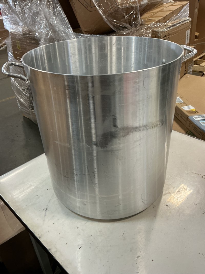 Condition photo showing As Is for Winco Heavy-Duty Aluminum Stock Pot, 4mm, 100 Quart