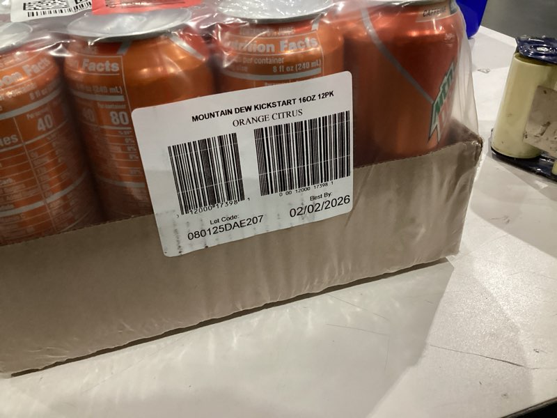 Condition photo showing Good Condition for Mountain Dew Kickstart, Orange Citrus, 92mg Caffeine, Vitamins B & C, 80 Calories, 5% Juice, 16 Fl Oz (Pack of 12) Orange Citrus 16 Fl Oz (Pack of 12)