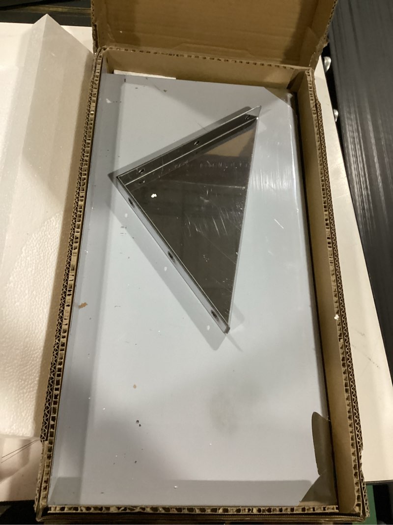 Condition photo showing As Is for hardura stainless steel shelf 12" x 24", 210lb commercial shelves wall mount metal shelving with backsplash and brackets for kitchen, restaurant, laundry room and home 12"x24" 1