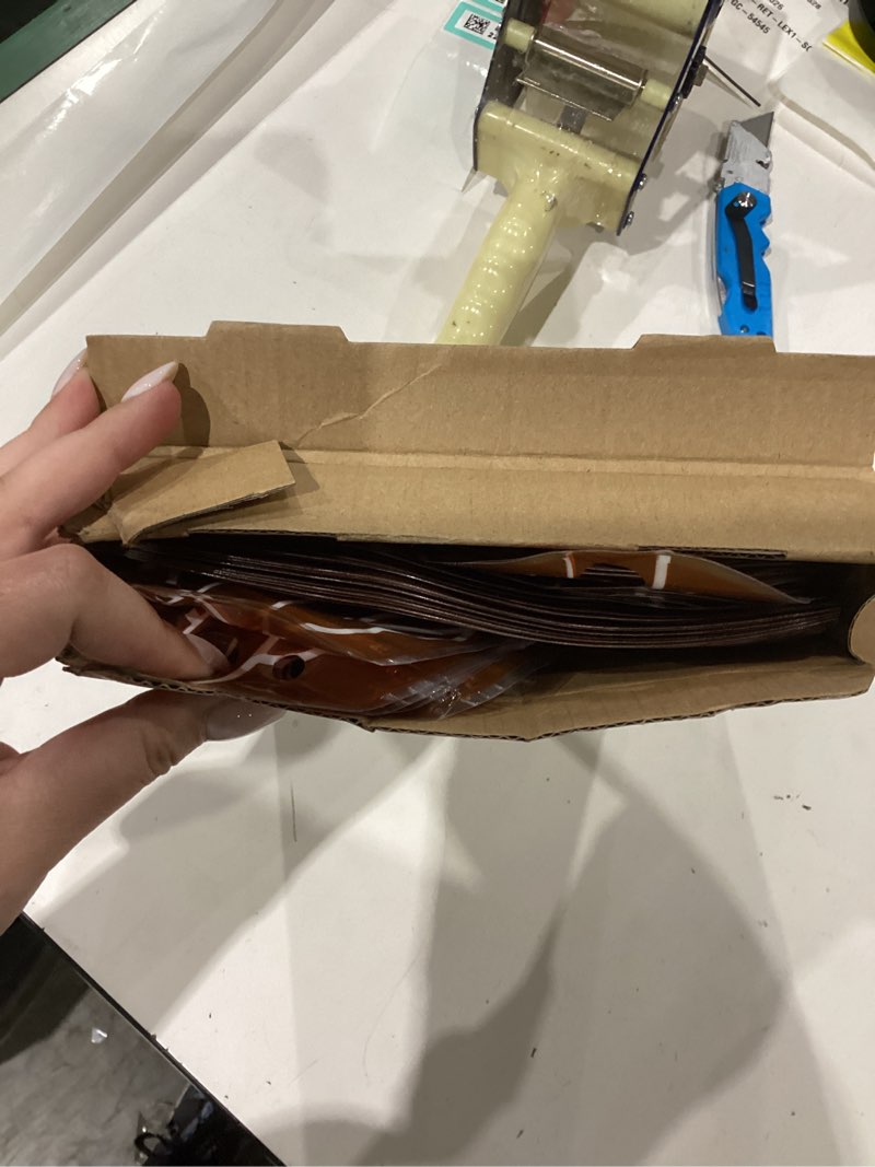 Condition photo showing As Is for 50 Set 50 Pcs Cowboy Boot Drink Pouches with Straws Cowgirl Boot Zipper Smoothie Pouches Heavy Duty Reclosable Bag for Western Themed Rodeo Baby Shower Party Decorations (17oz,Brown) 17oz Brown 50