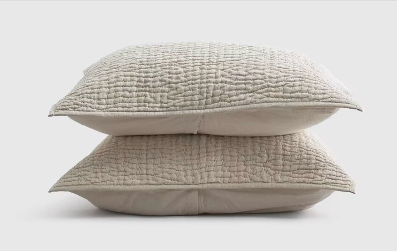 Quince Set of 2 Stitched Shams King Natural