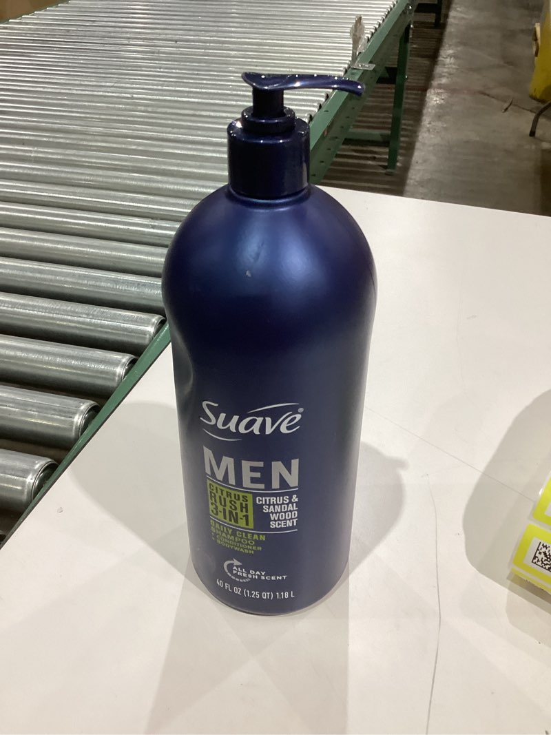 Condition photo showing New/Like New for Suave, Men 3N1 Citrus Rush, 40 Fl Oz