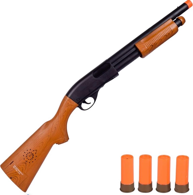 sunny days entertainment maxx action pump action shotgun toy featuring ejecting shells and realistic sounds