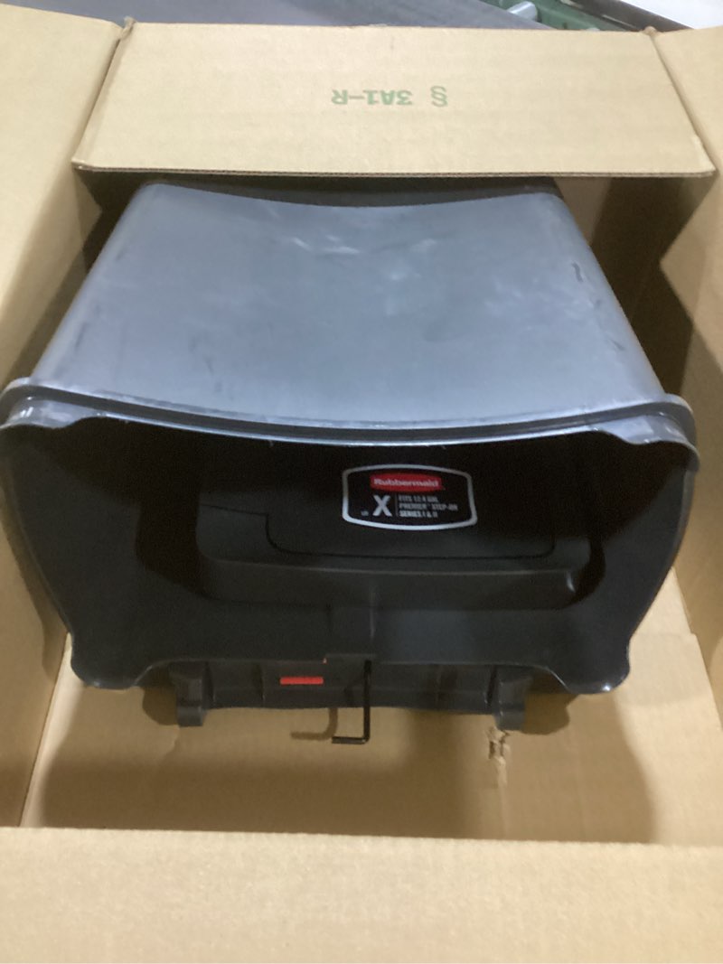 Condition photo showing Good Condition for Rubbermaid Premier Series II Step-On Trash Can for Home and Kitchen, with Lid Lock and Slow Close, 12.4 Gallon, Charcoal, for Home/Kitchen/Garage/Apartment/Office 12.4G - Classic Plastic