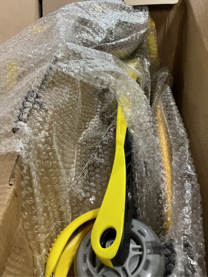 Condition photo showing Good Condition for 3-wheel kick scooter for kids ages 3-8 lean-to-steer toddler scooter with extra wide light up wheels, 4 adjustable heights, foldable scooters for boys & girls, max weight 110lbs yellow