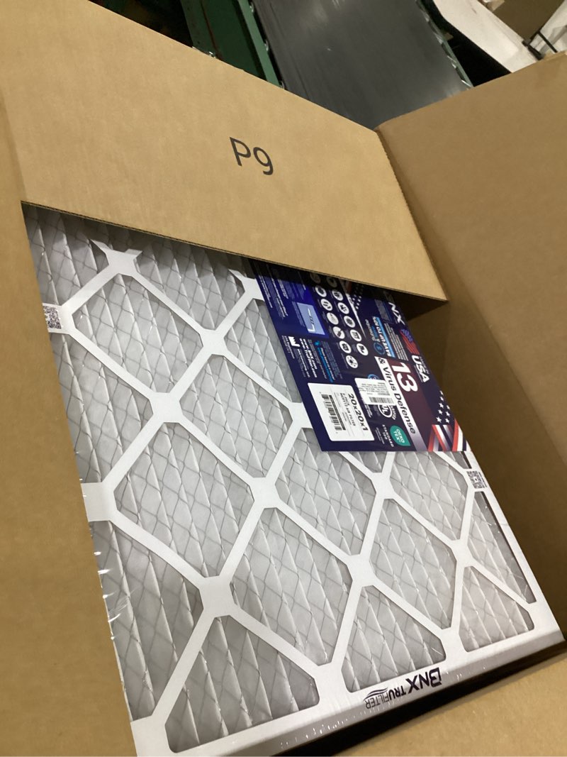 Condition photo showing New/Like New for bnx trufilter 20x20x1 merv 10 (6-pack) ac furnace air filter - made in usa - pleated air conditioner hvac ac furnace filters - removes odor, mold, bacteria, smoke 20x20x1 6-pack