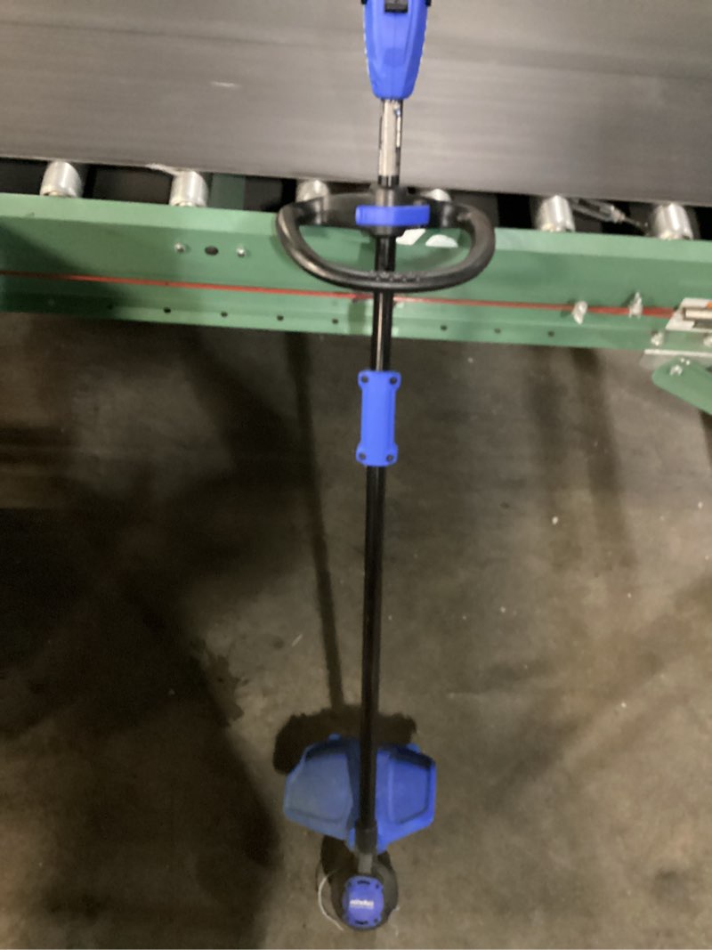 Condition photo showing As Is for kobalt 40-volt max 16-in straight attachment capable cordless string trimmer (tool only