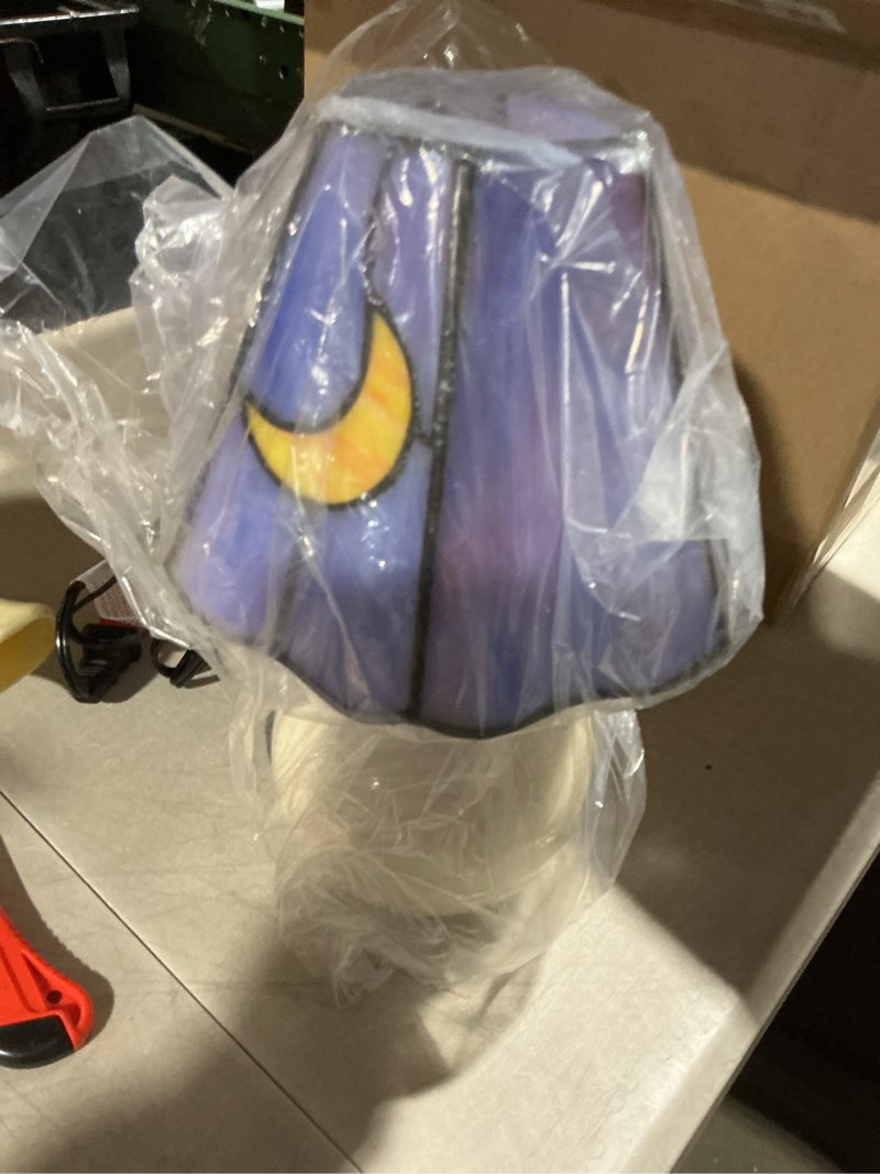 Condition photo showing Good Condition for mushroom lamp tiffany lamp stained glass table lamp moon cute small bedside lamps for living room home decor,unique aesthetic home living room decor girls women birthday day gift,pink blue