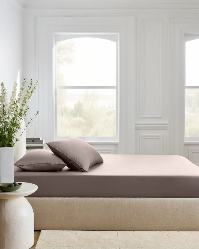 quince bamboo fitted sheet set of 3/queen/stone