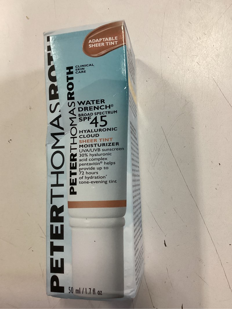 Condition photo showing New/Like New for Peter Thomas Roth | Water Drench® Broad Spectrum SPF 45 Hyaluronic Cloud Sheer Tint Moisturizer 1.7 Fl Oz (Pack of 1)