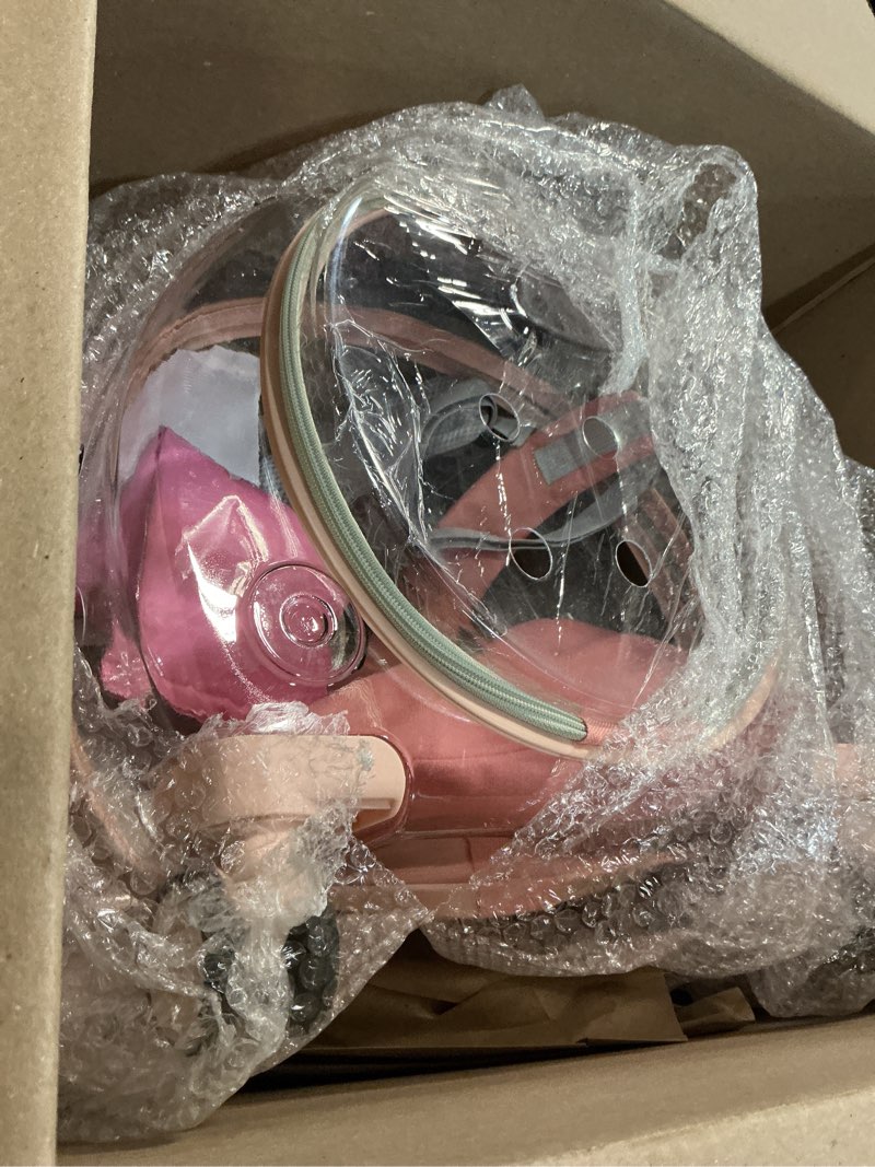 Condition photo showing Good Condition for transparent & fully breathable hard cat carrier with rolling wheels for dogs, cats, multiple carrying options, perfect for traveling/taking a walk pink