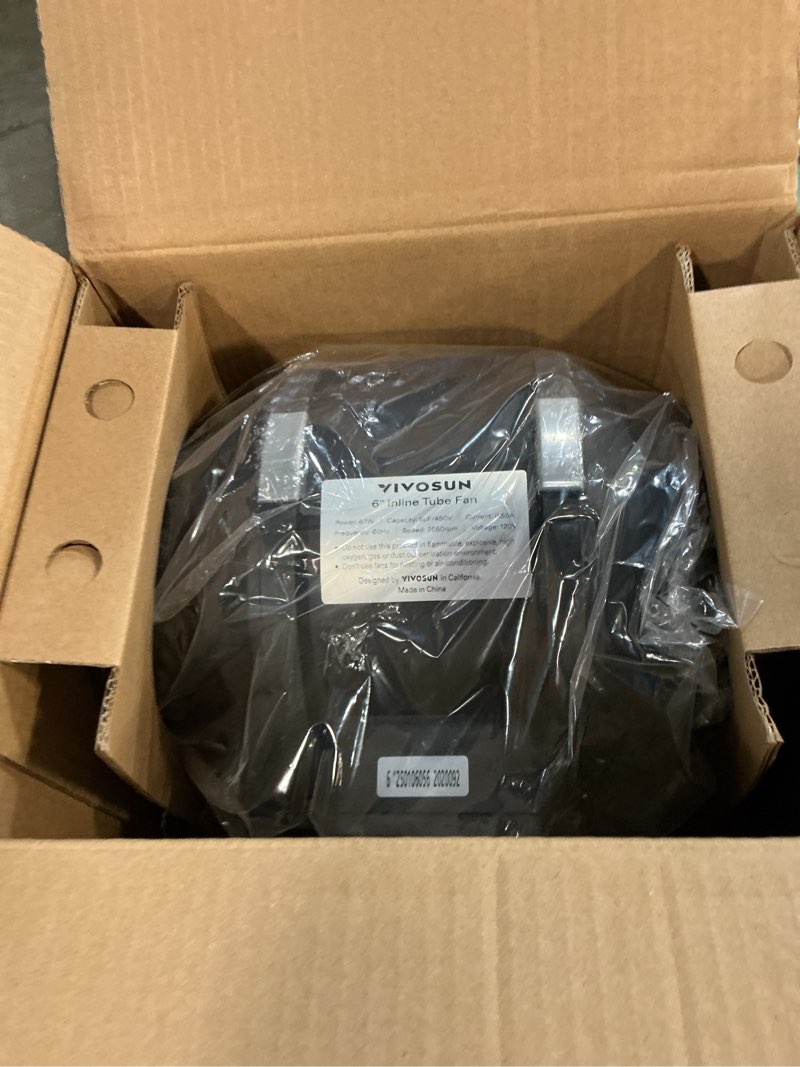Condition photo showing New/Like New for vivosun r6 6 inch 390 cfm inline duct fan with variable speed controller hvac blower for ventilation 6" basic