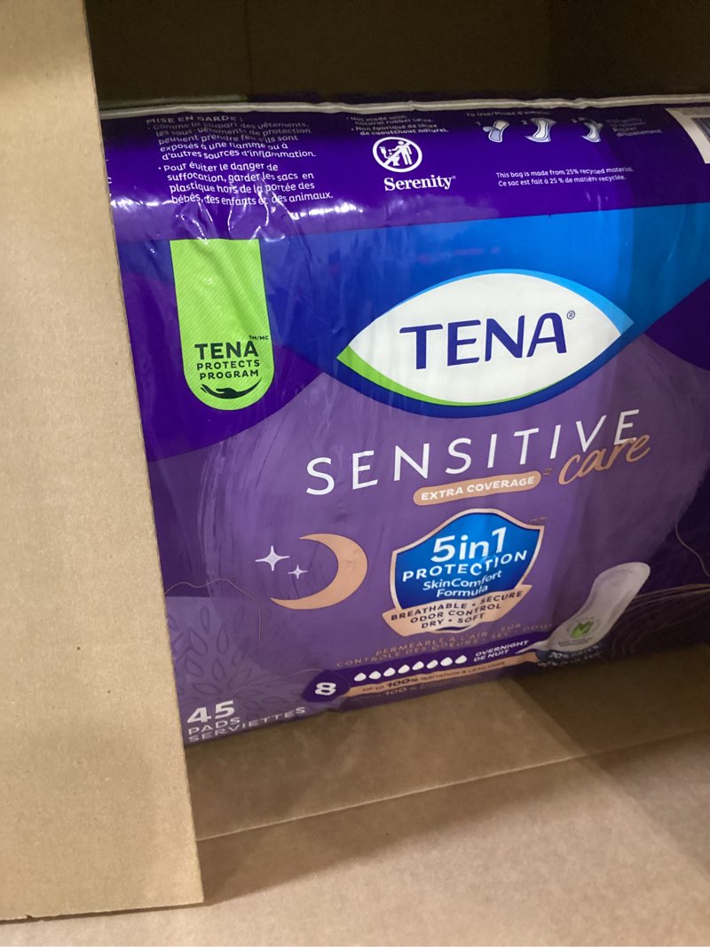 Condition photo showing Good Condition for tena intimates overnight pad, 45 count