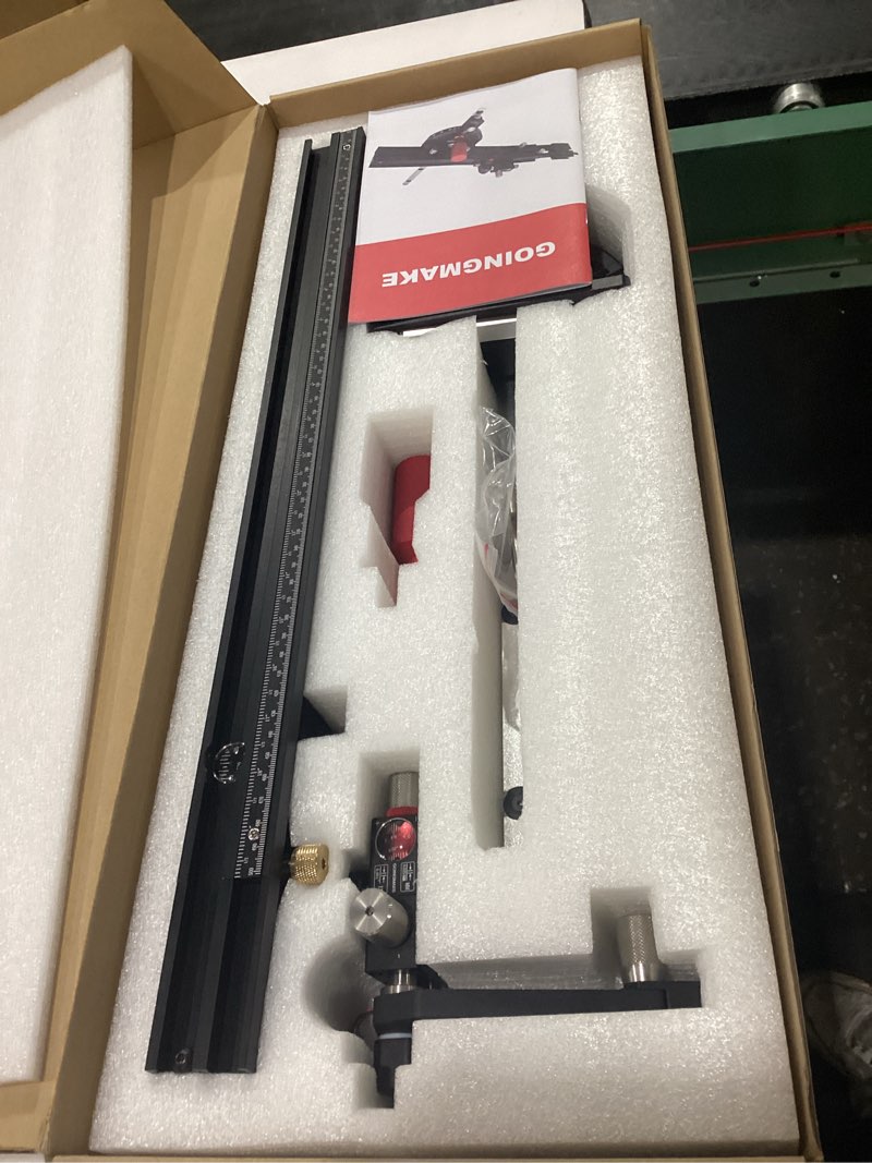 Condition photo showing New/Like New for goingmake table saw miter gauge with micro adjustable flip stop and extendable fence and quick angle stop for table saw band saw router table fit 3/8 x 3/4" t slot for woodworking crosscut, miter cut