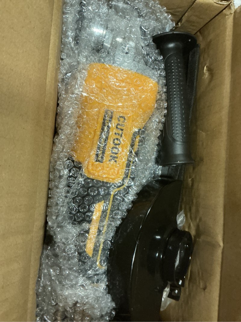 Condition photo showing Good Condition for cordless angle grinder 4-1/2 inch compatible with dewalt 20v battery, 10000 rpm brushless motor with 4 variable speeds, 5 pcs blades for cutting, griding, polishing (battery not included)