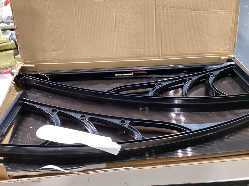 Condition photo showing Good Condition for vevor awnings for door entrance, 38" x 40" window door awning canopy exterior with drainage & abs bracket, polycarbonate cover patio door awnings for sun, uv, rain, snow protection?brown? brown 38x40 inch