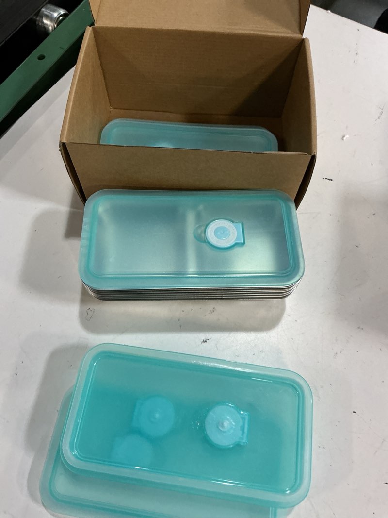 Condition photo showing Good Condition for stainless steel snack containers, 6-pack reusable grab and go containers with lids, dual compartment bento box for travel, camping & lunch prep 6pcs-ocean blue