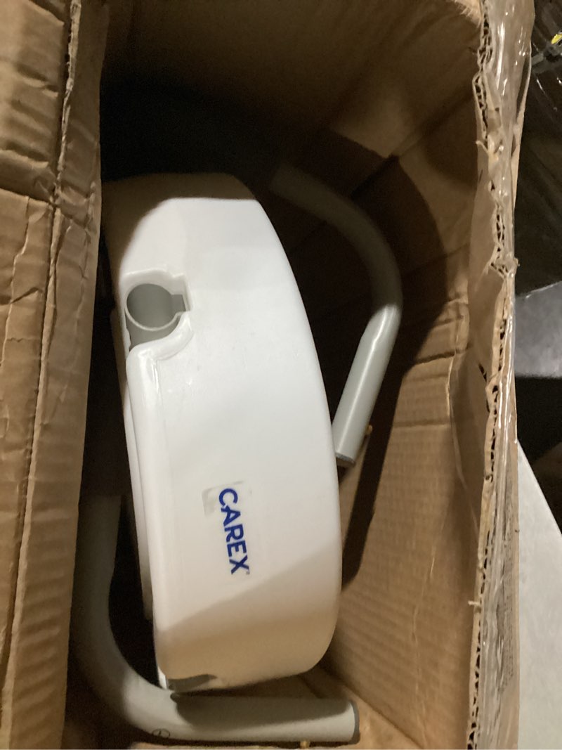 Condition photo showing As Is for Carex Toilet Seat Riser, 5.5 Inch, Toilet Seat Risers for Seniors, Raised Toilet Seat, Supports 300lbs, Slip-Resistant, Toilet Riser, Elevated Toilet Seats