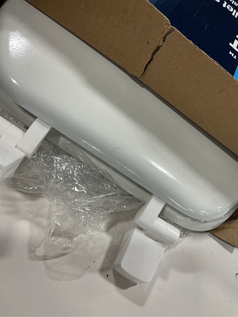 Condition photo showing Good Condition for Kohler K-20110-0 Brevia Elongated Toilet Seat with Grip-Tight Bumpers, Quiet-Close Seat, Quick-Attach Hardware, White