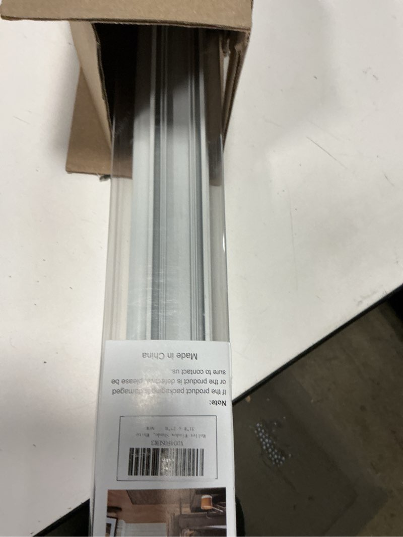 Condition photo showing Good Condition for shademoon cordless blackout window roller shades, pull down spring system indoor blinds, room darkening waterproof uv blocking thermal insulated fabric for home office (white, width 31", height 72") white 31"w x 72"h