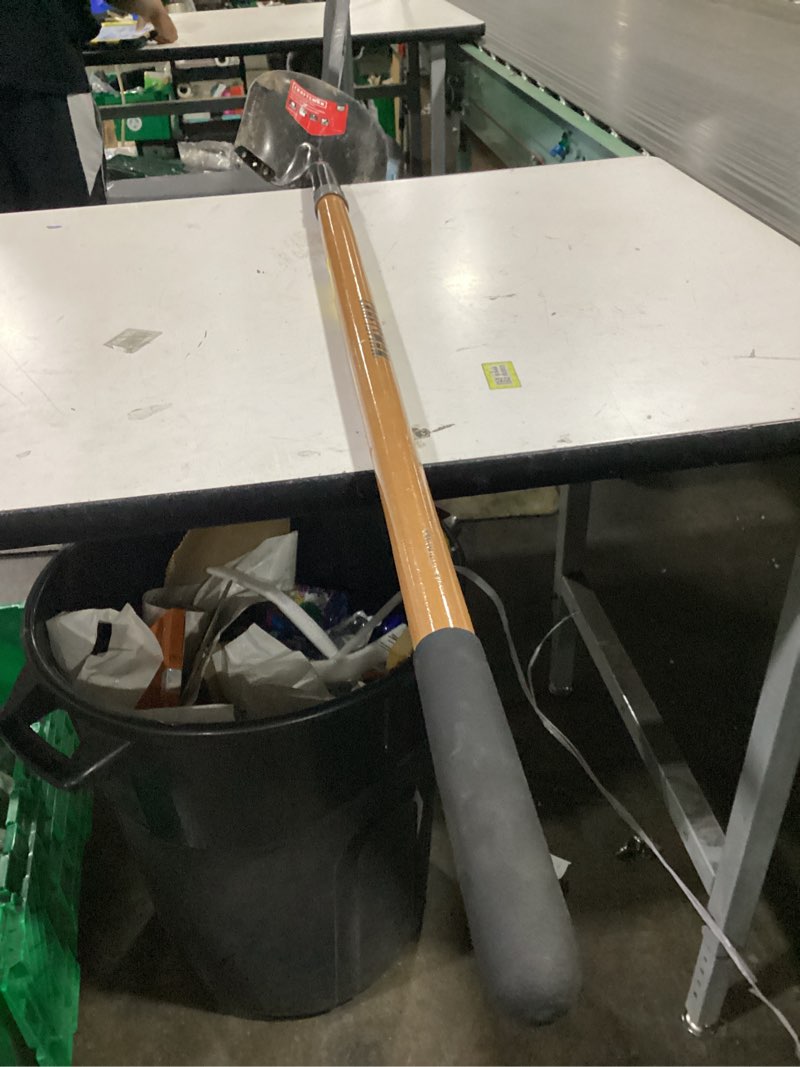 Condition photo showing As Is for vnimti heavy duty gardening shovel, 56 inch round blade with fiberglass handle (orange)