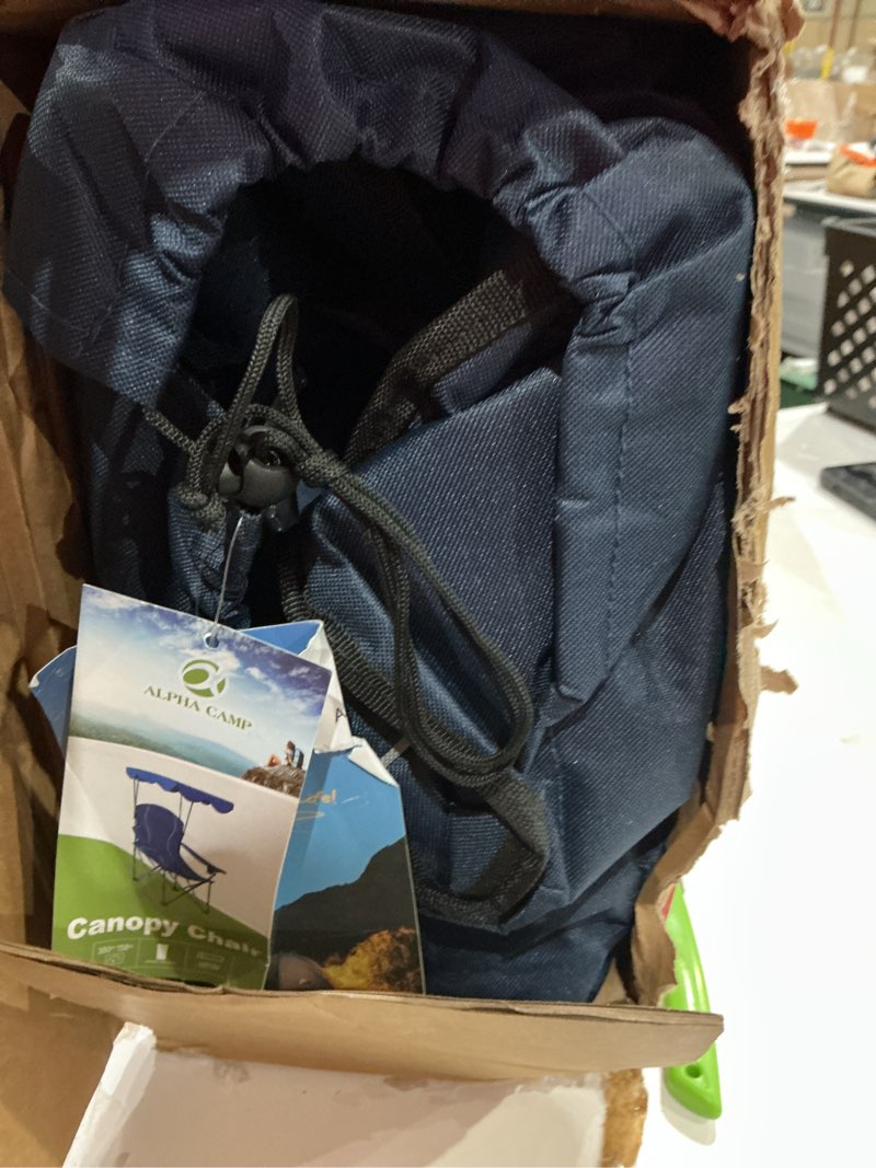 Condition photo showing Good Condition for quik shade full size shade folding chair for camping, polyester, arm rest|foldable, royal blue, 2'l x 3'w x 4.3'h (160048ds) royal blue chair