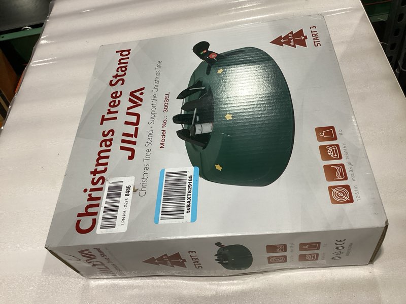 Condition photo showing As Is for Christmas Tree Stand with Water Reservoir, Foot Press Easy Setup, Fits up to 8ft Real Tree with 5.1" Diameter, Equipped with Water Level Indicator, No Assembly Needed For 8 Ft Tree