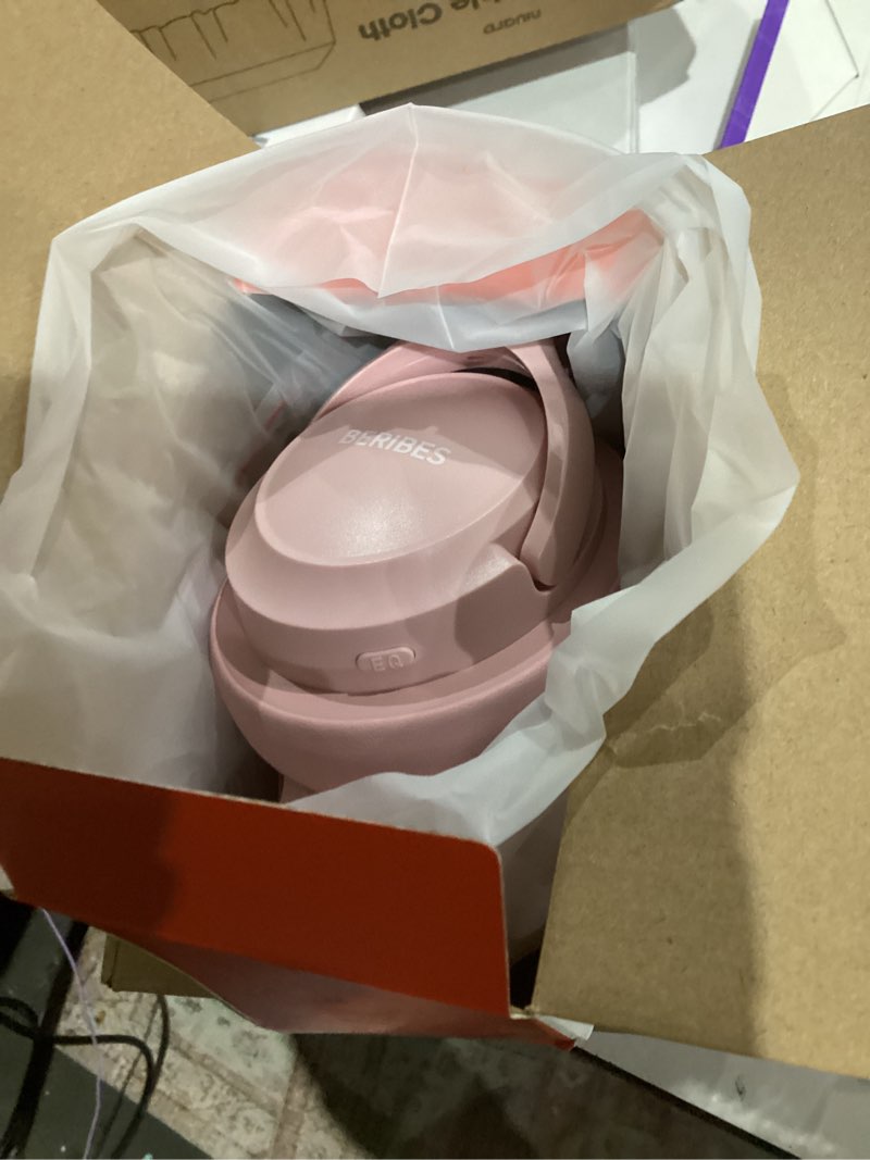 Condition photo showing Good Condition for beribes bluetooth headphones over ear, 65h playtime and 6 eq music modes wireless headphones with microphone, hifi stereo foldable lightweight headsets, deep bass for home office cellphone pc ect. pink