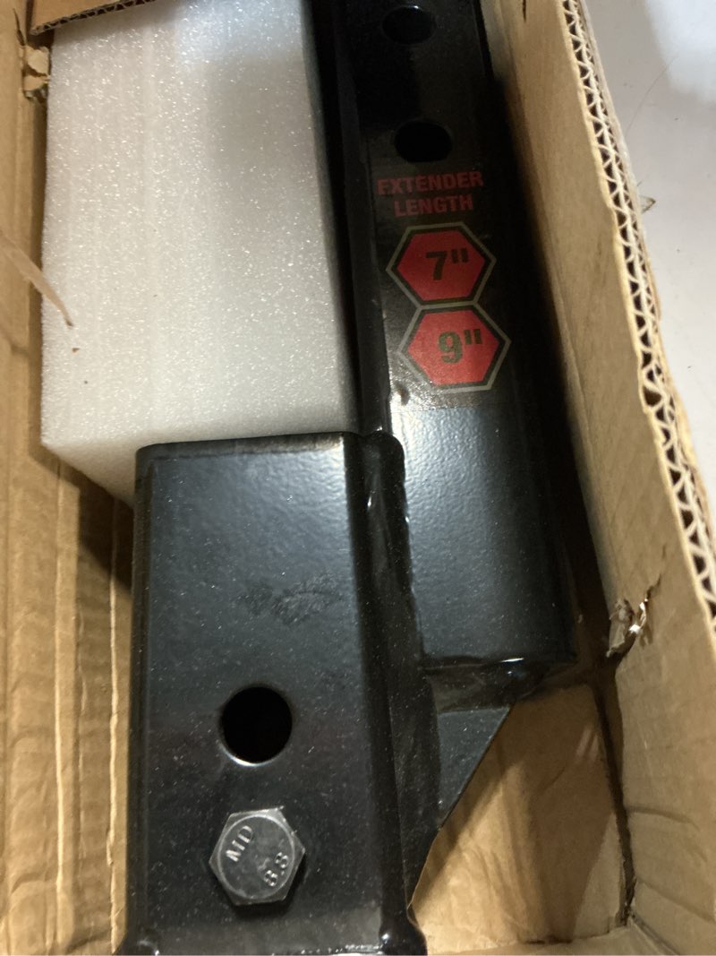 Condition photo showing Good Condition for toptow 64121 2-inch receiver trailer hitch extension riser with 2-inch rise/drop, solid shank, 10000lbs capacity, anti-rattle bolt 2" drop/rise