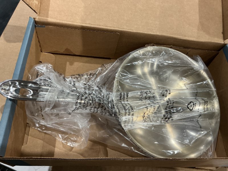 Condition photo showing New/Like New for all-clad d3 3-ply stainless steel fry pan set 2 piece, 8, 10, inch induction oven broiler safe 600f pots and pans, cookware silver stainless steel 8 + 10?inch fry pan set