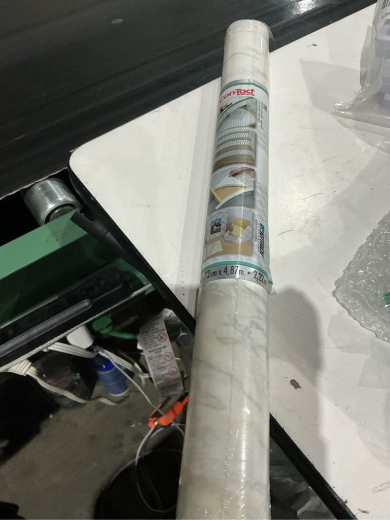 Condition photo showing Good Condition for con-tact brand creative covering, self-adhesive shelf liner, multi-purpose vinyl roll, easy to use and apply, 18'' x 16', marble white marble white 1.8"w x 18"l