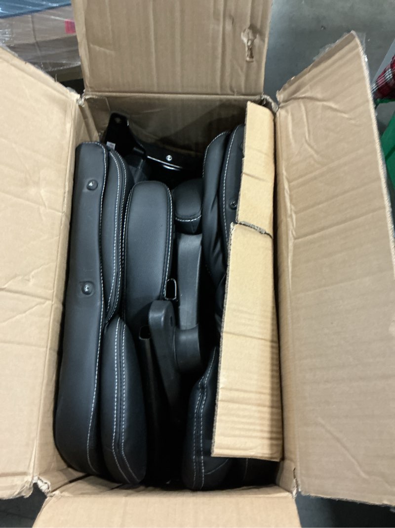 Condition photo showing Good Condition for leather office chair, upgraded pu computer desk chairs with double-layer seat cushion and neckrest, 360°swivel, ergonomic small gaming chair with wheels and adjustable armrests for short people, black