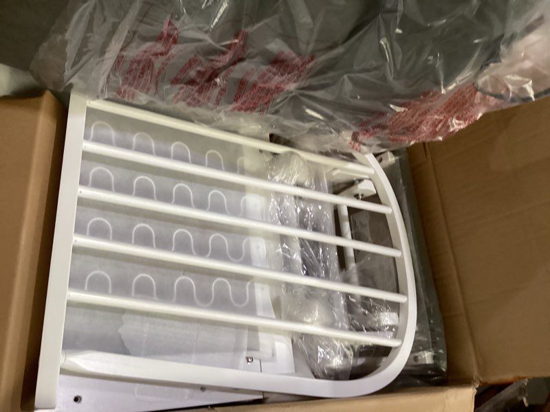 Condition photo showing New/Like New for Storkcraft Premium Hoop Glider & Ottoman (White/Gray) — GREENGUARD Gold Certified Nursery Glider, Solid Wood Craftsmanship, Smooth-Gliding, Award-Winning