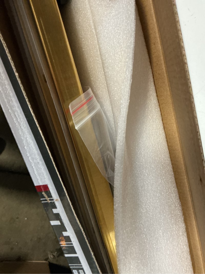 Condition photo showing As Is for neodrain 36-inch linear shower drain with tile insert grate, golden 304 stainless steel rectangle shower floor drain, linear drain with leveling feet, hair strainer gold 36 in